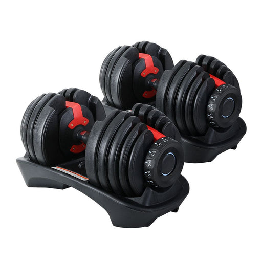 2pcs 24kg Adjustable Dumbbell Weight Dumbbells Plates Home