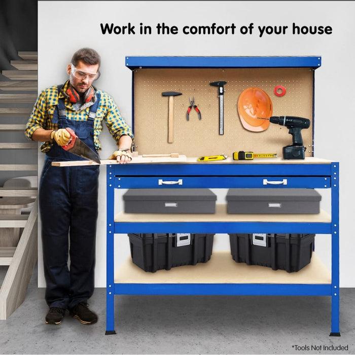 3 - layered Work Bench Garage Storage Table Tool Shop Shelf