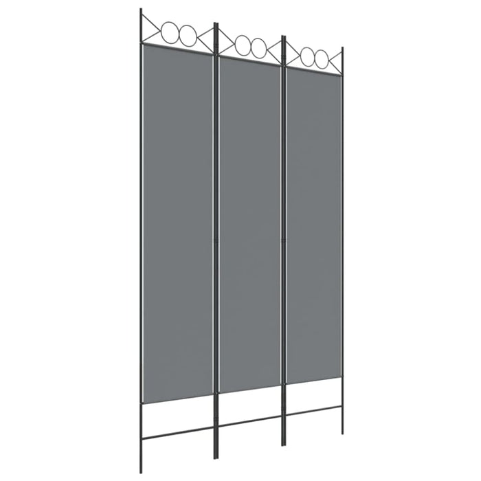 3 - panel Room Divider Anthracite 120x200 Cm Fabric Tpboan