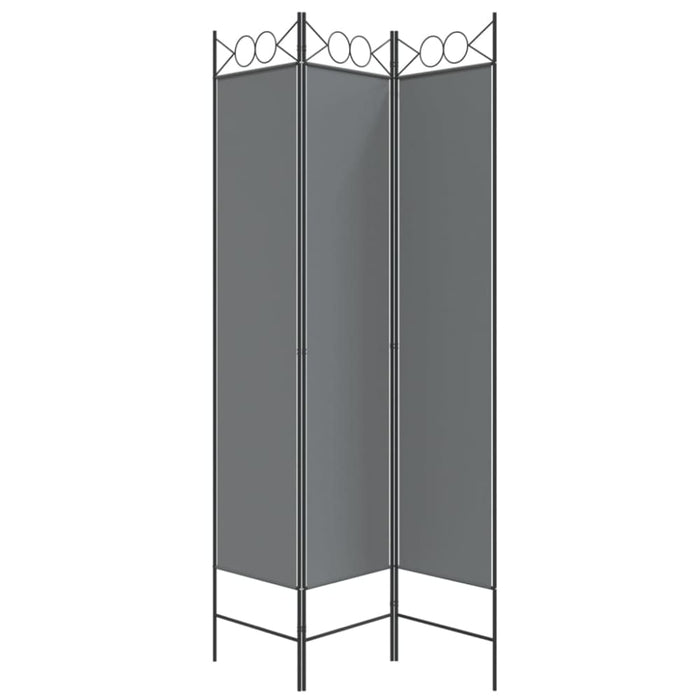 3 - panel Room Divider Anthracite 120x200 Cm Fabric Tpboan