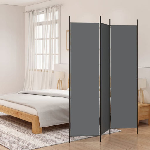 3-panel Room Divider Anthracite 150x200 Cm Fabric Tpbonb