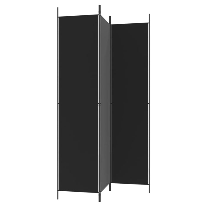 3-panel Room Divider Black 150x220 Cm Fabric Tpboki