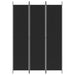 3-panel Room Divider Black 150x220 Cm Fabric Tpboki