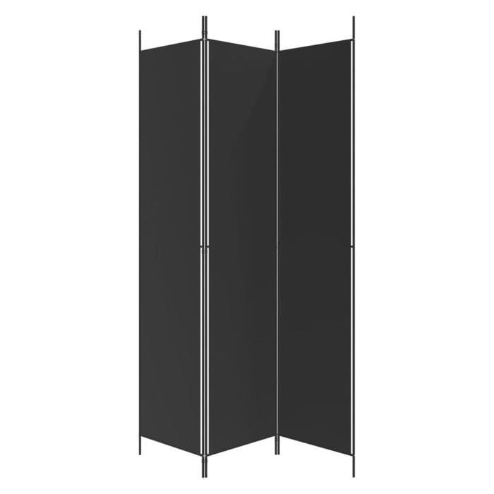 3-panel Room Divider Black 150x220 Cm Fabric Tpboki