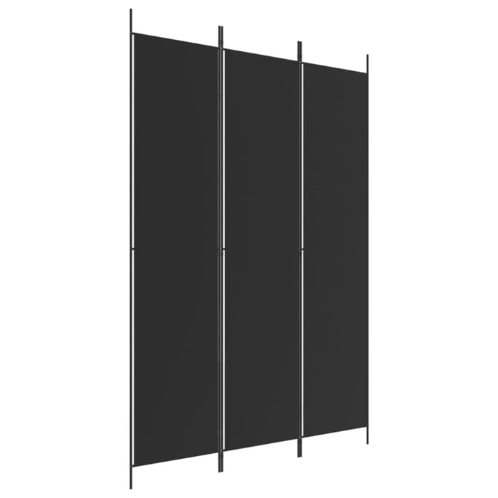 3-panel Room Divider Black 150x220 Cm Fabric Tpboki