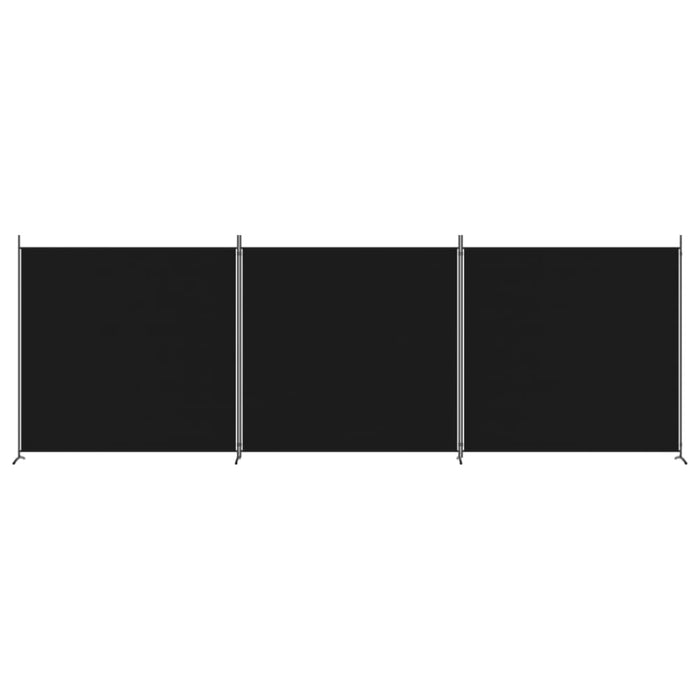 3-panel Room Divider Black 525x180 Cm Fabric Tpbxno