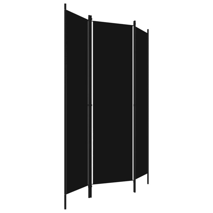 3 Panel Room Divider Black Gl271