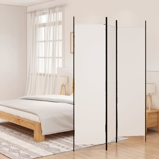 3-panel Room Divider White 150x200 Cm Fabric Tpboin