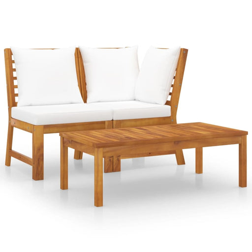 3 Piece Garden Lounge Set With Cream Cushion Solid Acacia