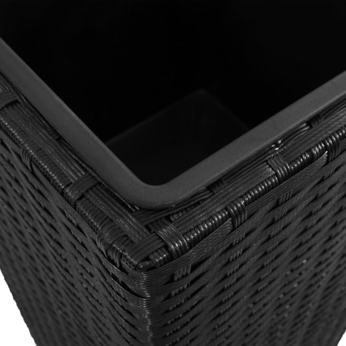 3 Rattan Flower Raised Beds Black Abpta