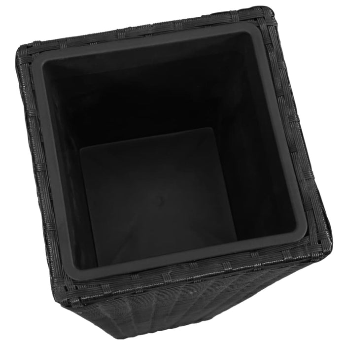 3 Rattan Flower Raised Beds Black Abpta