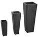 3 Rattan Flower Raised Beds Black Abpta