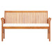 3-seater Garden Bench With Cushion Solid Acacia Wood Apkln