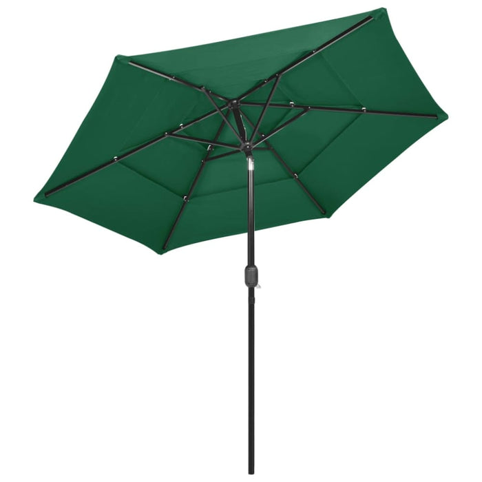 3-tier Parasol With Aluminium Pole Green 2.5 m Totnlo