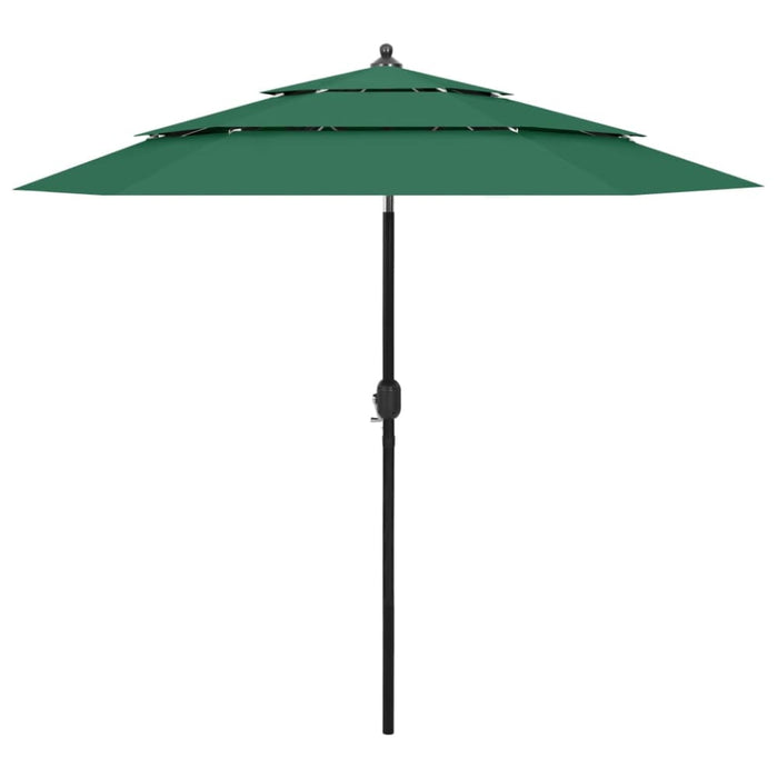 3-tier Parasol With Aluminium Pole Green 2.5 m Totnlo