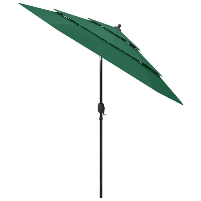 3-tier Parasol With Aluminium Pole Green 2.5 m Totnlo