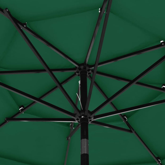 3-tier Parasol With Aluminium Pole Green 3 m Totnlk