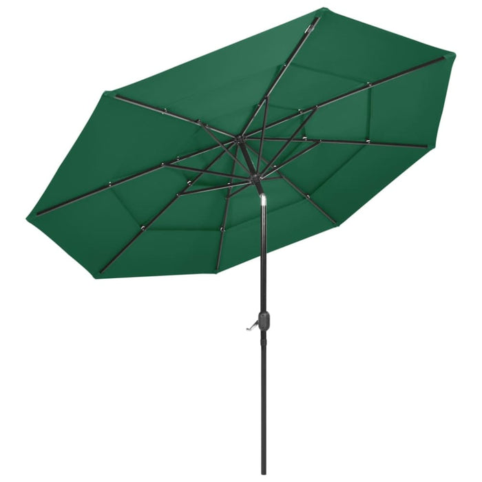 3-tier Parasol With Aluminium Pole Green 3 m Totnlk