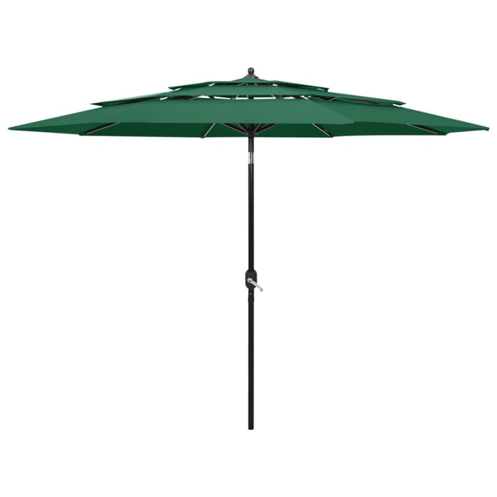 3-tier Parasol With Aluminium Pole Green 3 m Totnlk