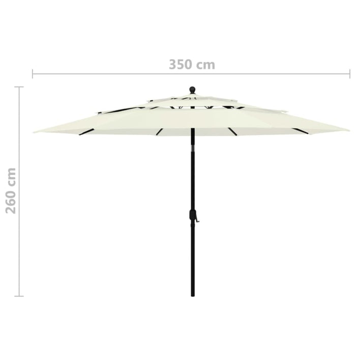 3-tier Parasol With Aluminium Pole Sand 3.5 m Totnil