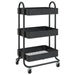 3-tier Trolley Black 43x34x79 Cm Steel Ttpnlp