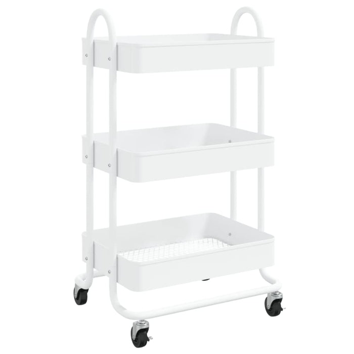 3-tier Trolley White 43x34x79 Cm Steel Ttpnll