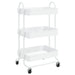 3-tier Trolley White 43x34x79 Cm Steel Ttpnll