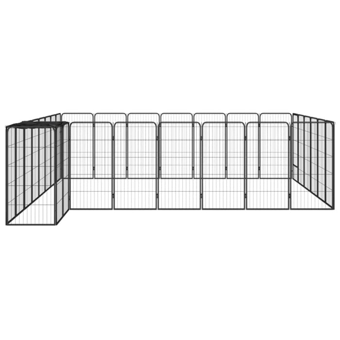 30-panel Dog Playpen Black 50x100 Cm Powder-coated Steel