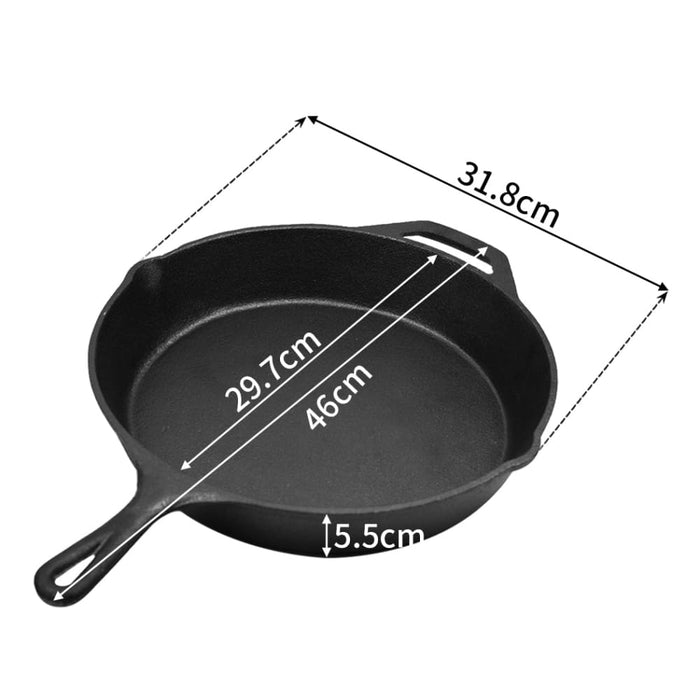 Goslash Picks 30cm Cast Iron Skillet Fry Pan 12 Inch Pre