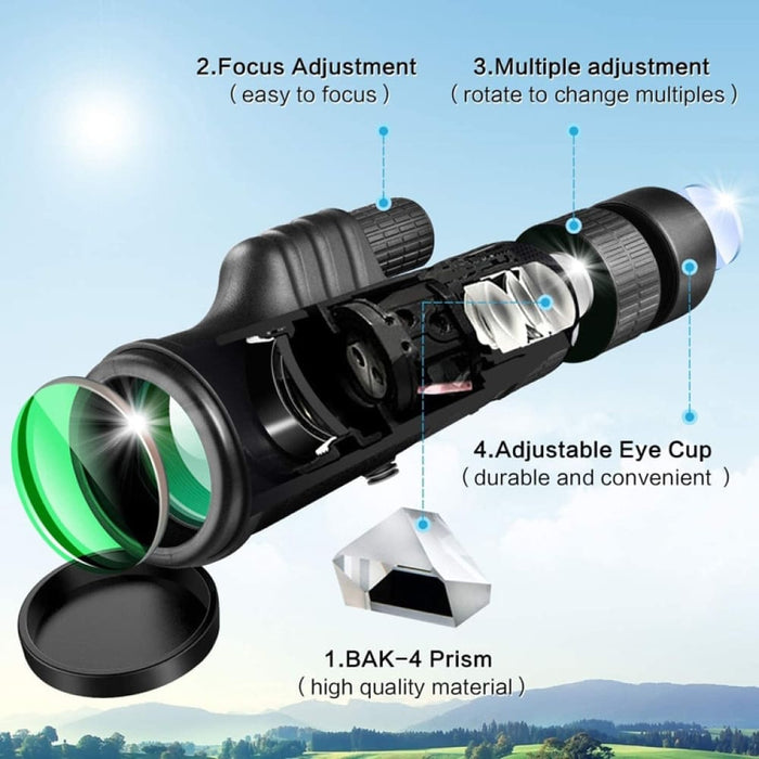 30x50 Zoom Waterproof Powerful Telescope With Smartphone