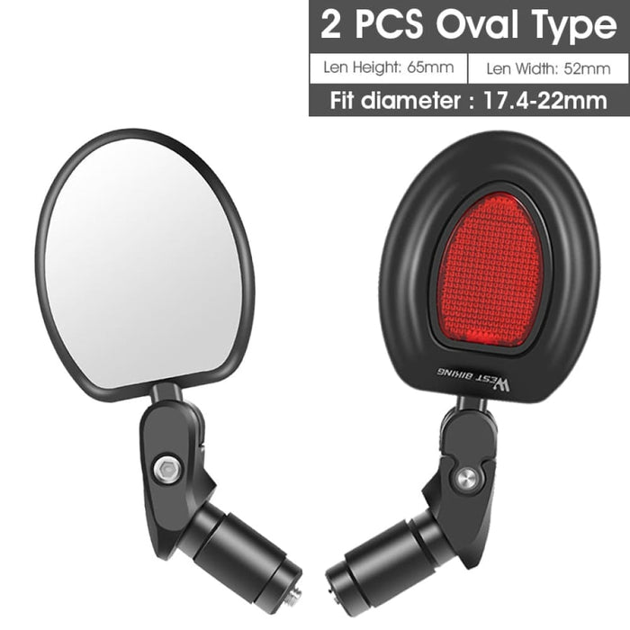 360 Degree Rotatable Bicycle Rearview Mirror With Back