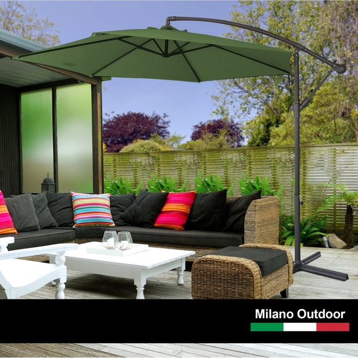 3m Outdoor Umbrella Cantilever With Protective Cover Patio