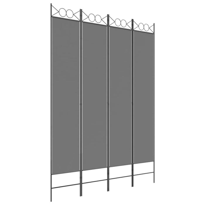 4-panel Room Divider Anthracite 160x220 Cm Fabric Tpboln