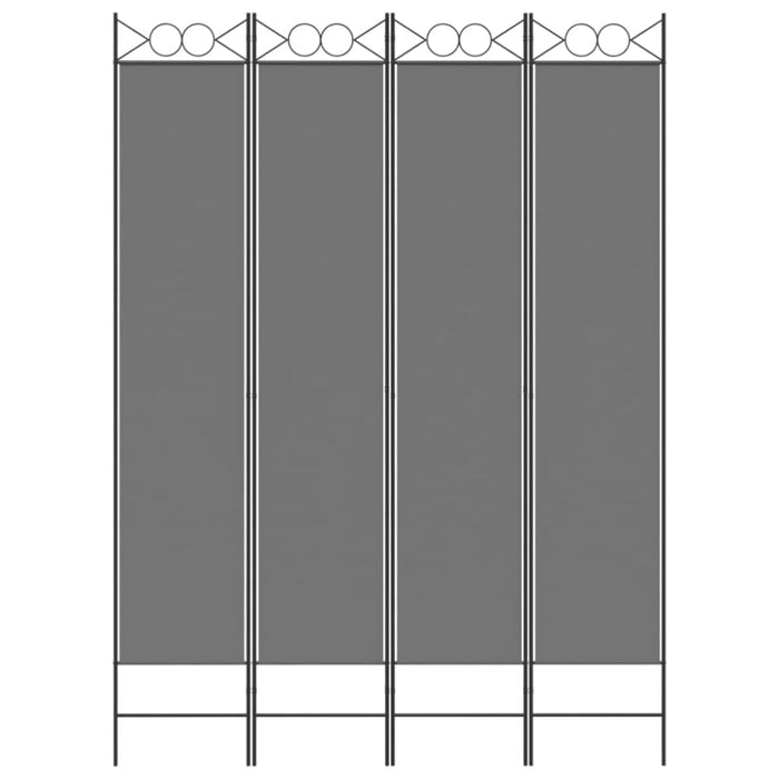 4-panel Room Divider Anthracite 160x220 Cm Fabric Tpboln