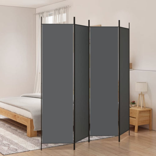 4-panel Room Divider Anthracite 200x200 Cm Fabric Tpbona