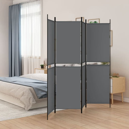 4-panel Room Divider Anthracite 200x200 Cm Fabric Tpbxtx