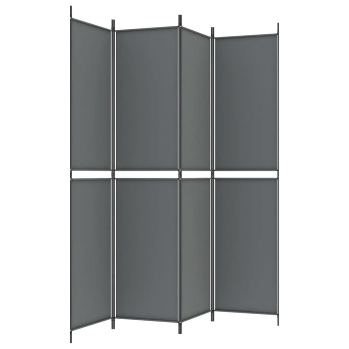 4-panel Room Divider Anthracite 200x220 Cm Fabric Tpbxan