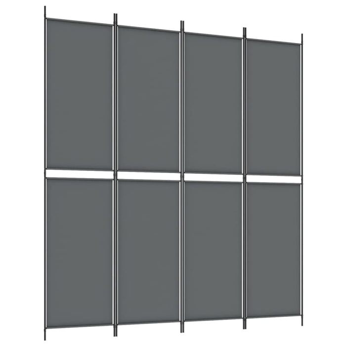 4-panel Room Divider Anthracite 200x220 Cm Fabric Tpbxan