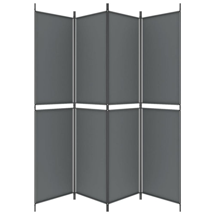 4-panel Room Divider Anthracite 200x220 Cm Fabric Tpbxan