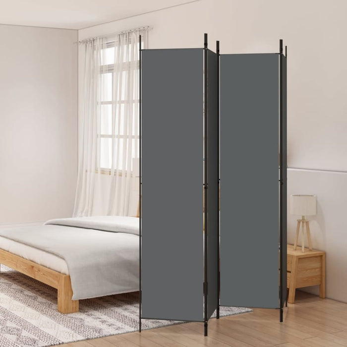 4-panel Room Divider Anthracite 200x220 Cm Fabric Tpbxbb