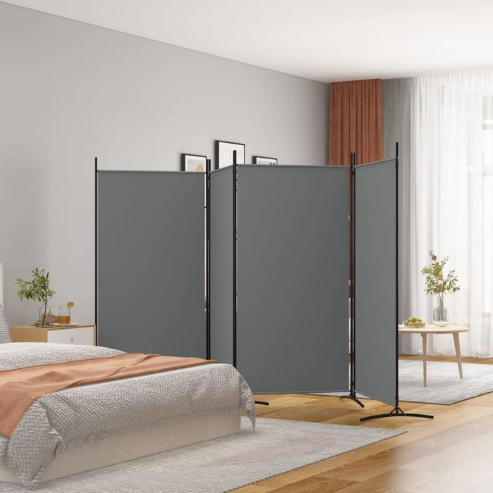 4-panel Room Divider Anthracite 346x180 Cm Fabric Tpbxla