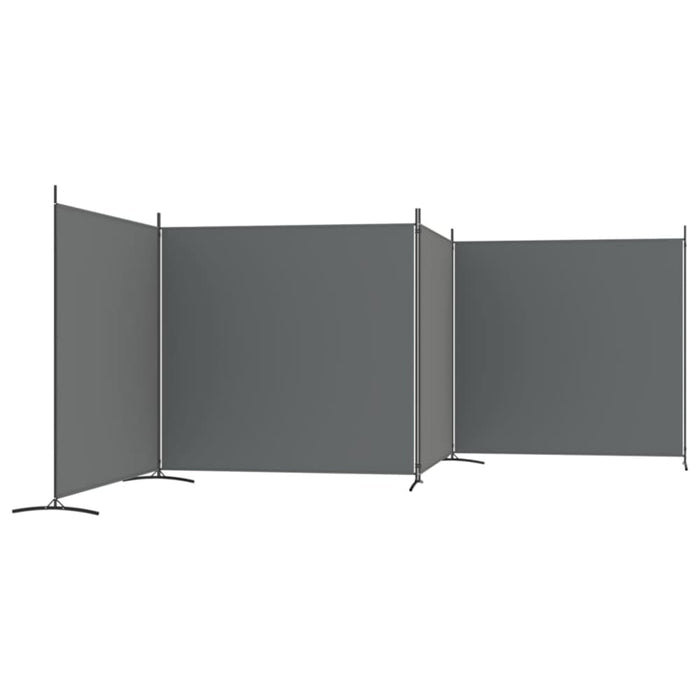 4 - panel Room Divider Anthracite 698x180 Cm Fabric Tpbxna