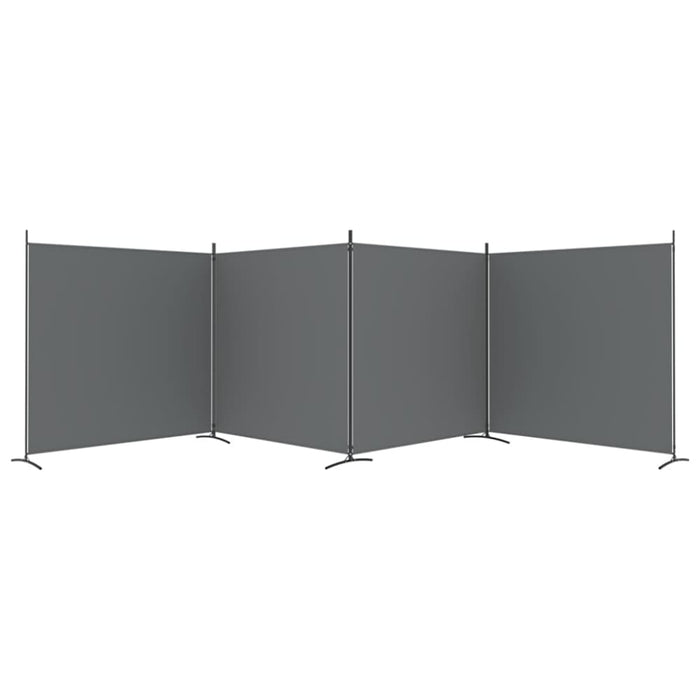 4 - panel Room Divider Anthracite 698x180 Cm Fabric Tpbxna