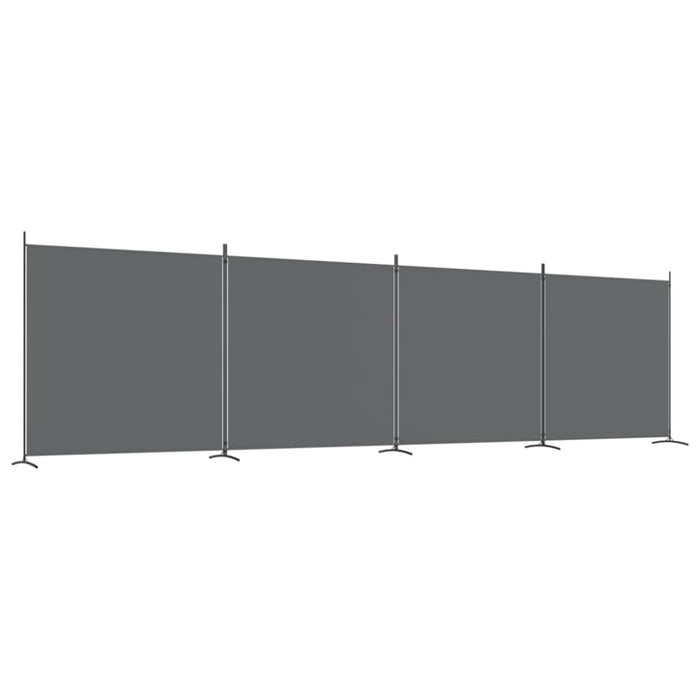 4 - panel Room Divider Anthracite 698x180 Cm Fabric Tpbxna