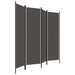 4 Panel Room Divider Anthracite Gl441