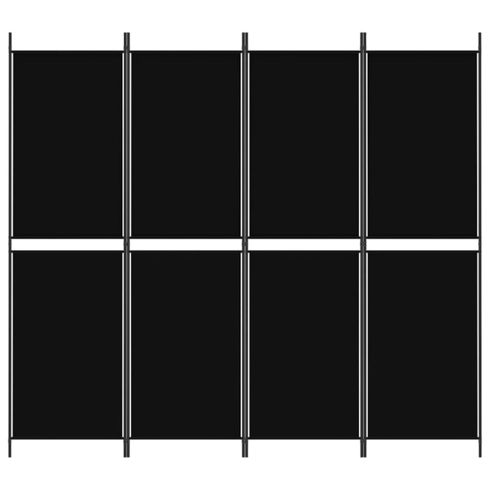 4-panel Room Divider Black 200x180 Cm Fabric Tpbxoi