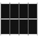 4-panel Room Divider Black 200x180 Cm Fabric Tpbxoi