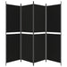 4-panel Room Divider Black 200x180 Cm Fabric Tpbxoi