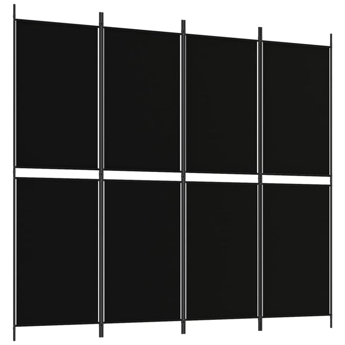 4-panel Room Divider Black 200x180 Cm Fabric Tpbxoi