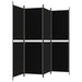 4-panel Room Divider Black 200x180 Cm Fabric Tpbxoi